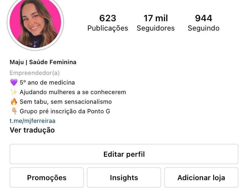 Perfil no início: cerca de 17 mil seguidores